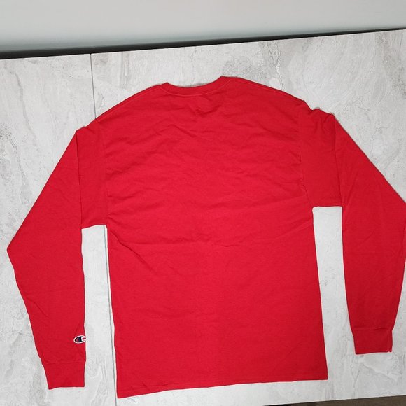 Champion Long Sleeve Shirt Men's Red Size Large & X-Large New - Picture 8 of 8